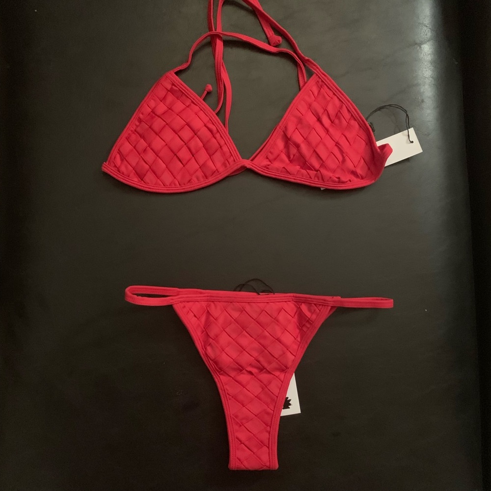 Pretty Woven Red Bikini
